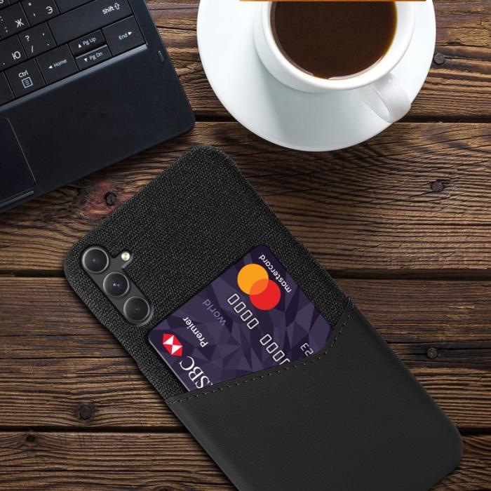 OEM - Samsung Galaxy A55 5G Skal PU Läder + Plast Skydd - Svart