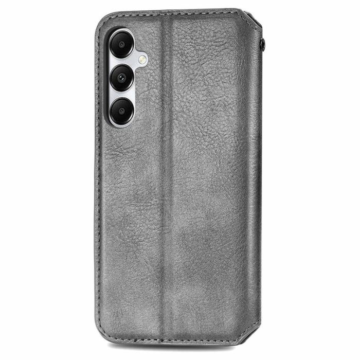 OEM - Samsung Galaxy A55 5G Skal PU Läder Rhombus Prägling - Grå