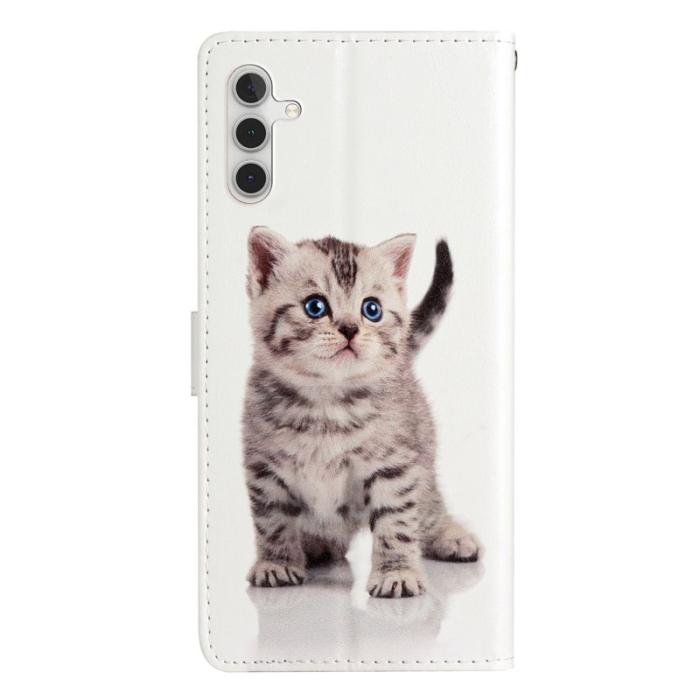 OEM - Samsung Galaxy A55 5G Skal PU Läder - Söt Katt