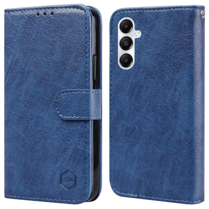 OEM - Samsung Galaxy A55 5G Mobilskal KonstLäder Ställ- Blå