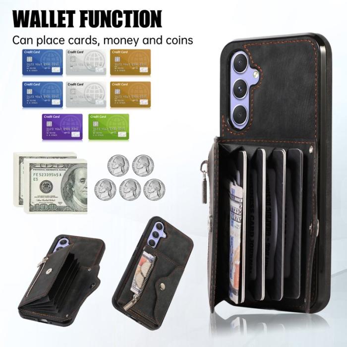 OEM - Samsung Galaxy A55 5G Skal PU Läder + TPU RFID Skydd - Svart