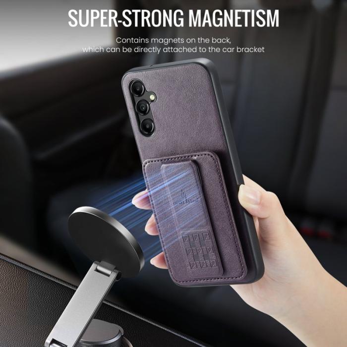 OEM - Samsung Galaxy A55 5G Skal PU Läder + TPU Skydd - Lila