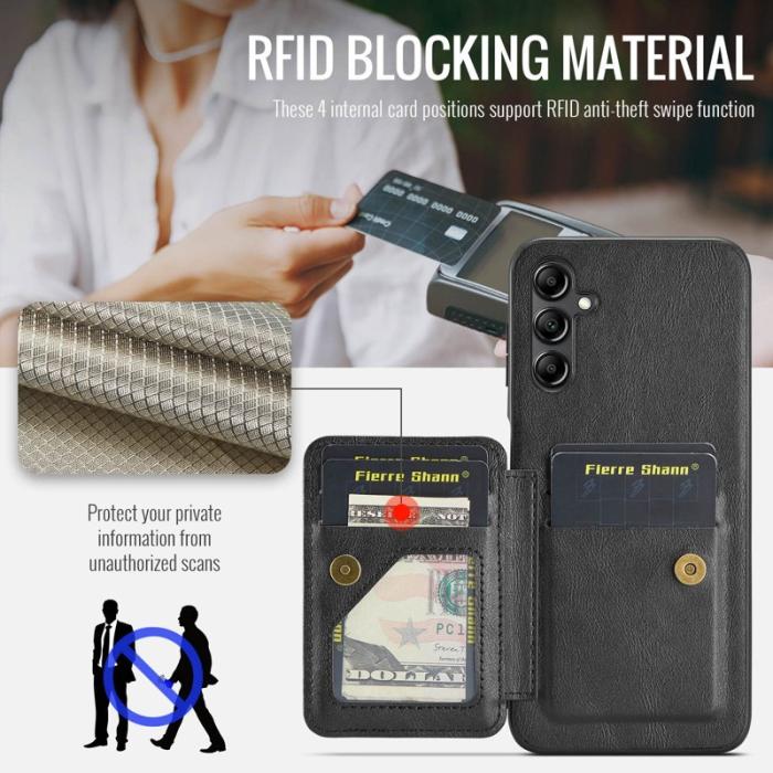 OEM - Mobilskal till Samsung Galaxy A55 5G PU Läder + TPU Skydd - Svart