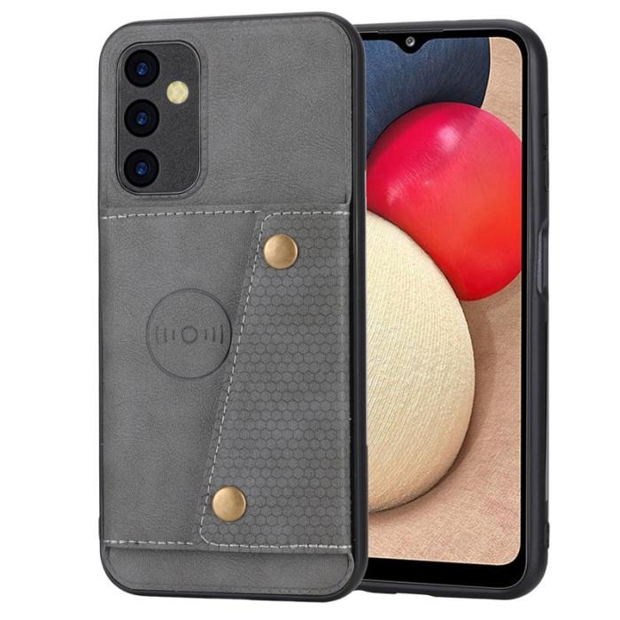 OEM - Samsung Galaxy A55 5G Skal PU Läder + TPU Ställ - Grå