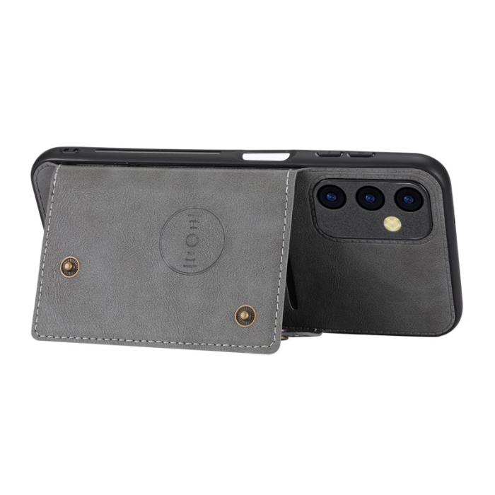 OEM - Samsung Galaxy A55 5G Skal PU Läder + TPU Ställ - Grå