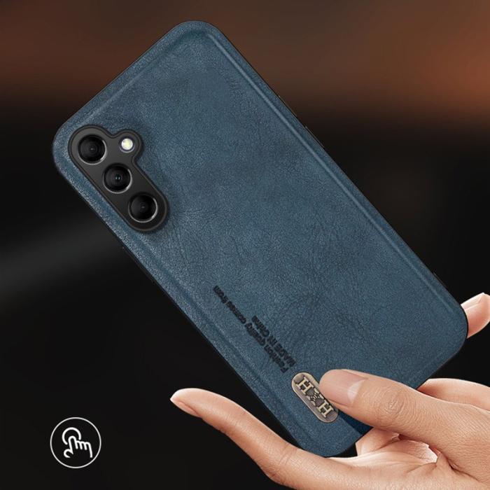 OEM - Samsung Galaxy A55 5G Skal PU Läder + TPU Stöd Magnetisk Bilhållare - Lila