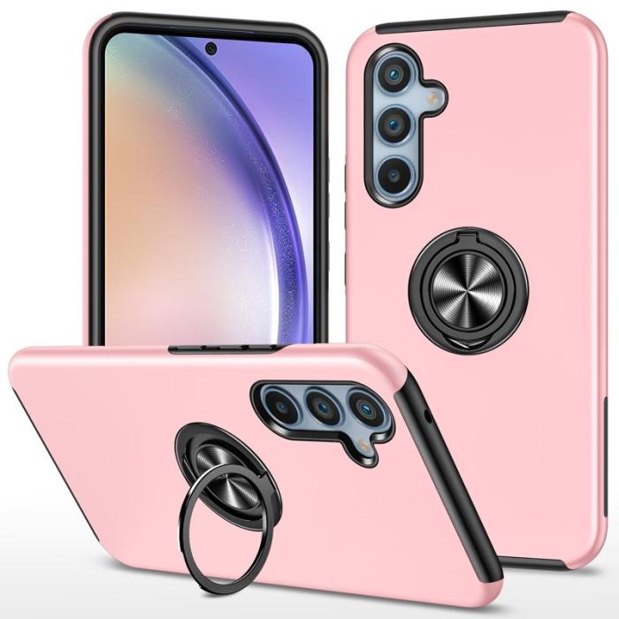 OEM - Samsung Galaxy A55 5G Skal Slim-Fit Plast Med Ställ - Roséguld