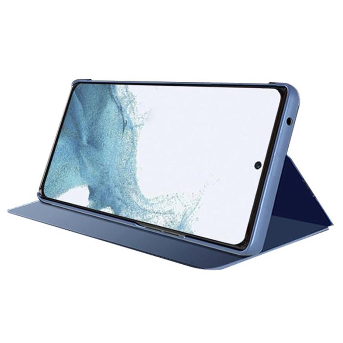 OEM - Samsung Galaxy A55 5G Skal Spegel Design Konstläder - Blå