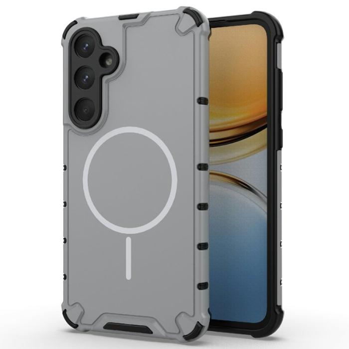 OEM - Samsung Galaxy A55 5G Skal Stötabsorberande TPU + PC - Grå Vit