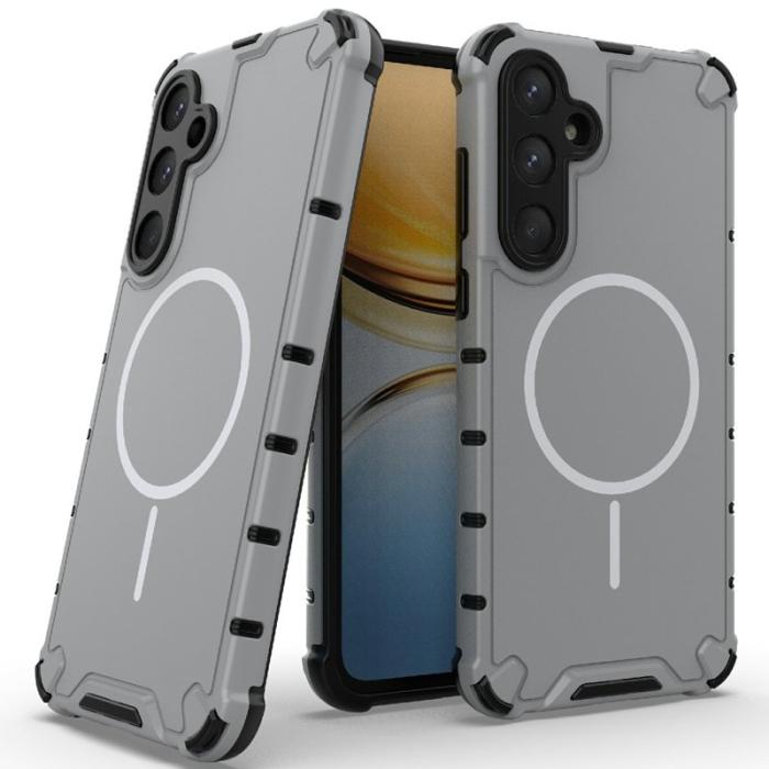 OEM - Samsung Galaxy A55 5G Skal Stötabsorberande TPU + PC - Grå Vit