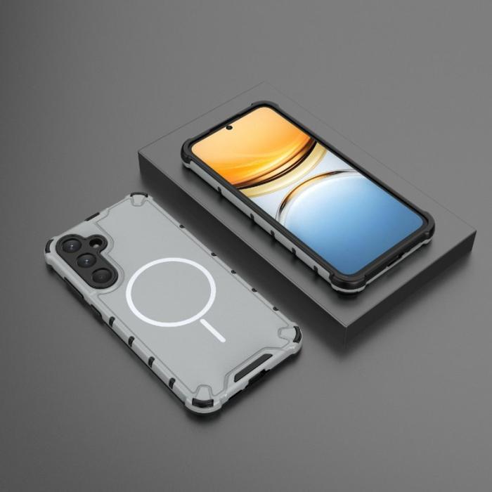 OEM - Samsung Galaxy A55 5G Skal Stötabsorberande TPU + PC - Grå Vit