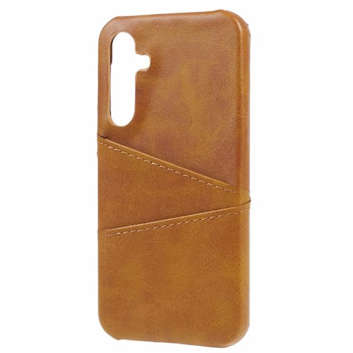 OEM - Samsung Galaxy A55 5G Skal Stöttåligt 2 Kortfack PU+PC - Brun