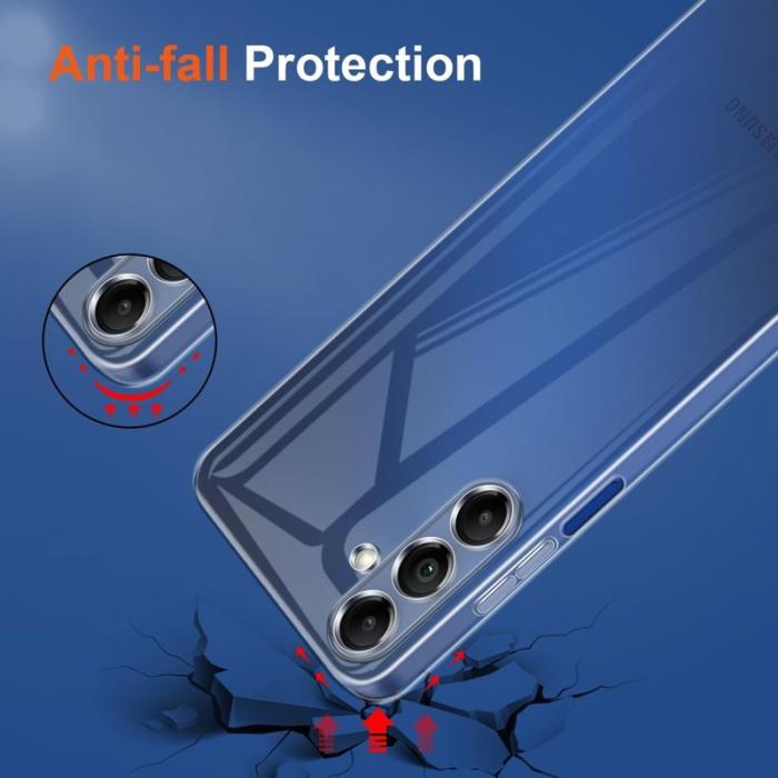 OEM - Samsung Galaxy A55 5G Skal TPU + 2PCS 2.5D Härdat Glas - Transparent