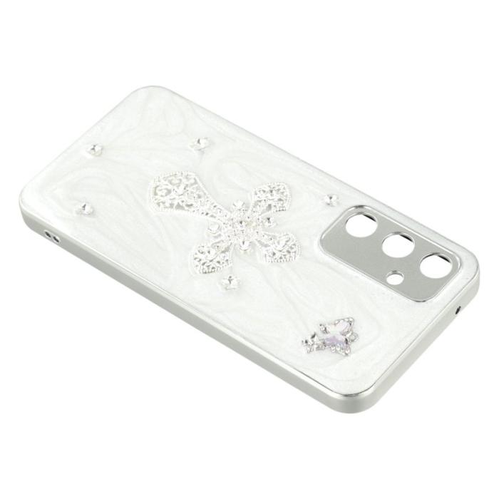 OEM - Samsung Galaxy A55 5G Skal TPU + Akryl - Rhinestone Cross