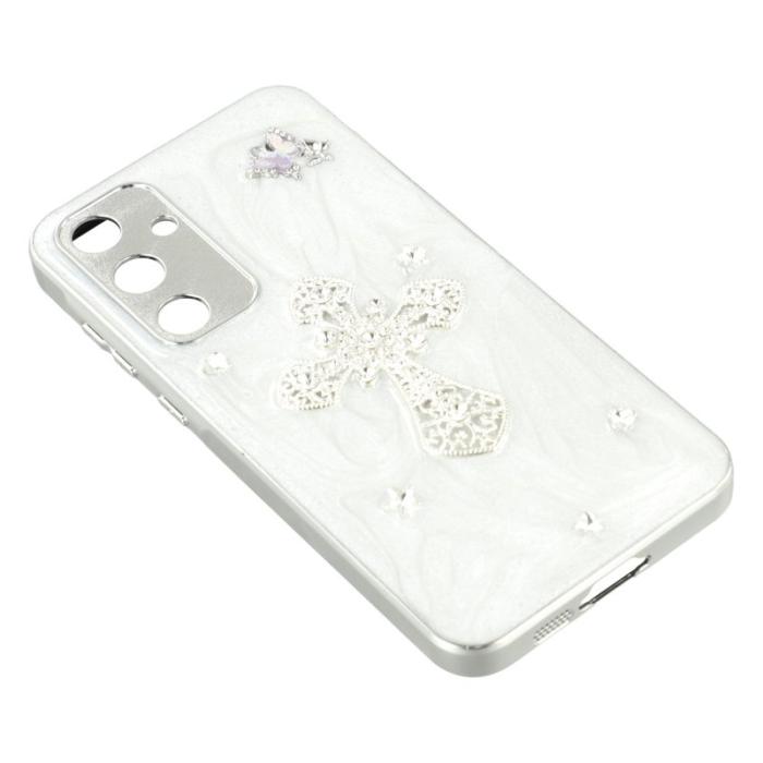 OEM - Samsung Galaxy A55 5G Skal TPU + Akryl - Rhinestone Cross