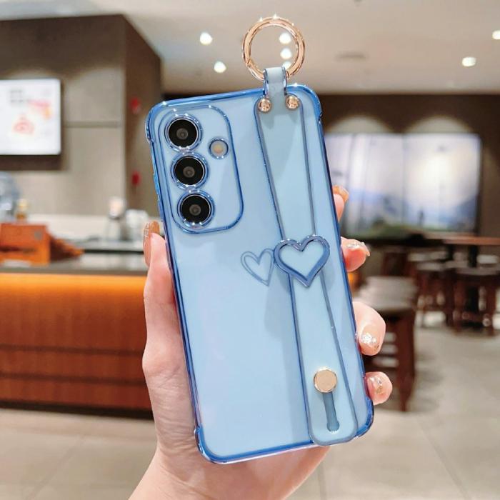 OEM - Samsung Galaxy A55 5G Skal TPU Electroplaterat Hjärtmönster - Blå