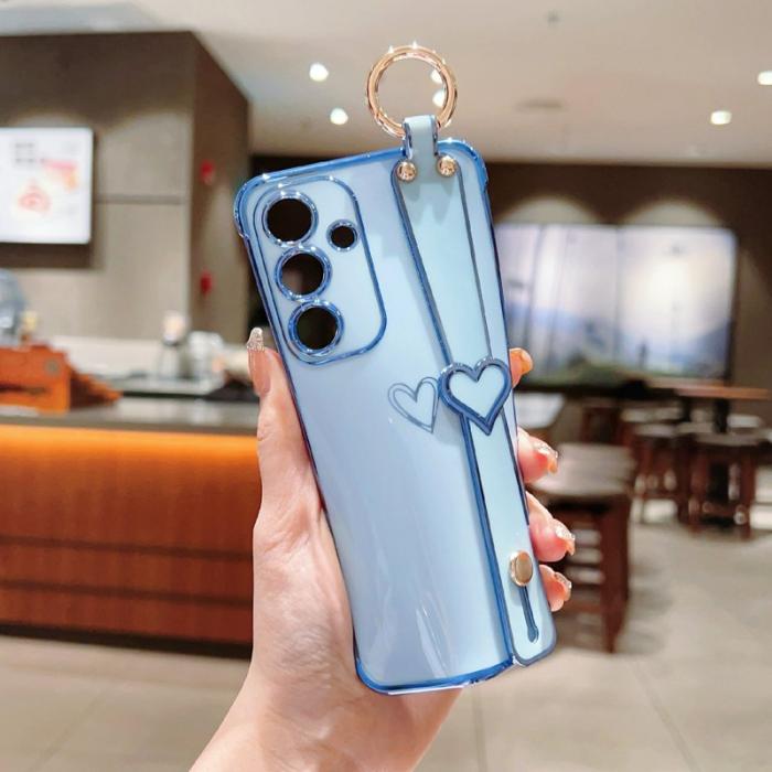 OEM - Samsung Galaxy A55 5G Skal TPU Electroplaterat Hjärtmönster - Blå