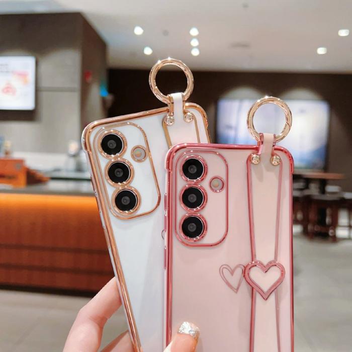 OEM - Samsung Galaxy A55 5G Skal TPU Electroplaterat Hjärtmönster - Blå