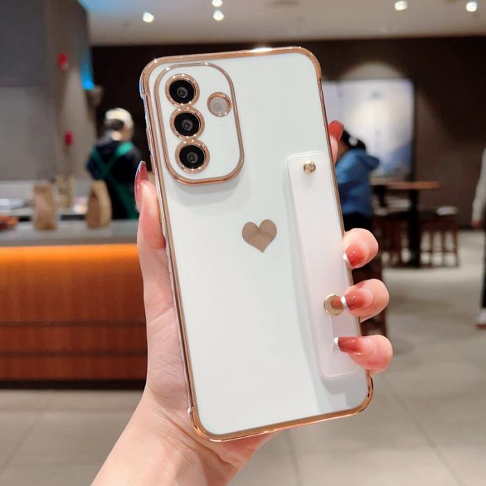 OEM - Samsung Galaxy A55 5G Skal TPU Electroplating Edge Love Heart - Ivory White