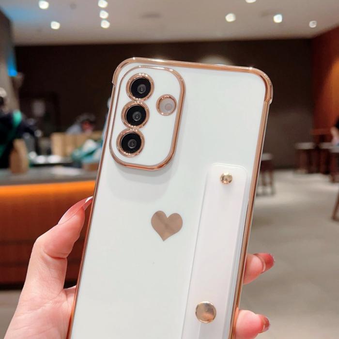 OEM - Samsung Galaxy A55 5G Skal TPU Electroplating Edge Love Heart - Ivory White