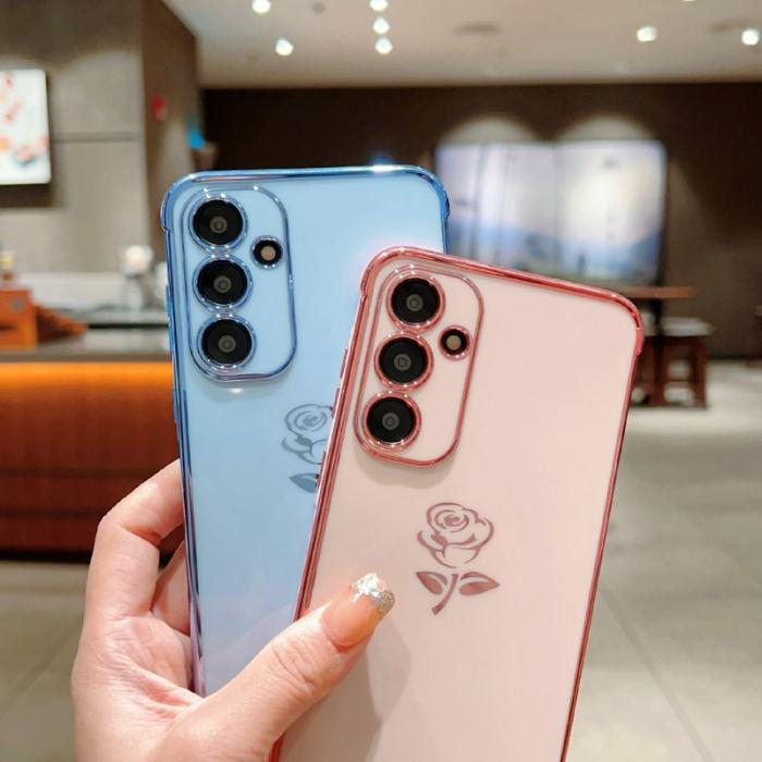 OEM - Samsung Galaxy A55 5G Skal TPU Electroplating Kantskydd - Rosaröd