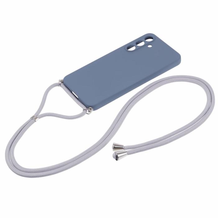 OEM - Samsung Galaxy A55 5G Skal TPU Gummiskydd med Snodd - Lavendelgrå