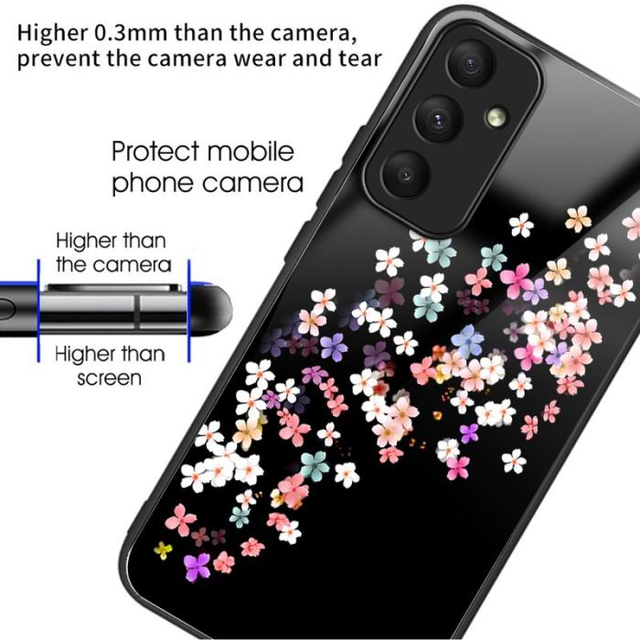 OEM - Samsung Galaxy A55 5G Skal TPU + Härdat Glas Repbeständig - Blommig