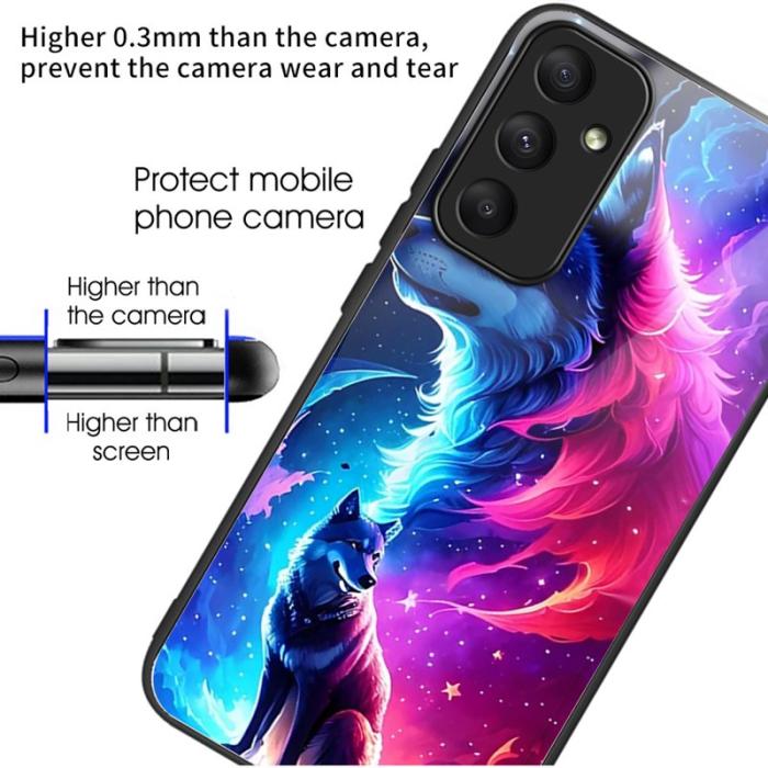 OEM - Samsung Galaxy A55 5G Skal TPU + Härdat Glas Repbeständig - Starry Wolf