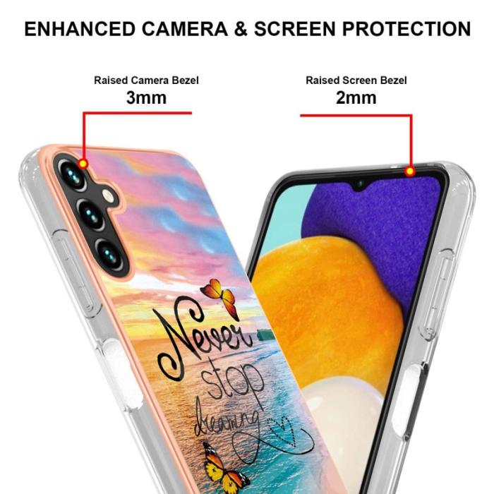 OEM - Samsung Galaxy A55 5G Skal TPU IMD Marmor Blommönster - Never Stop Dreaming