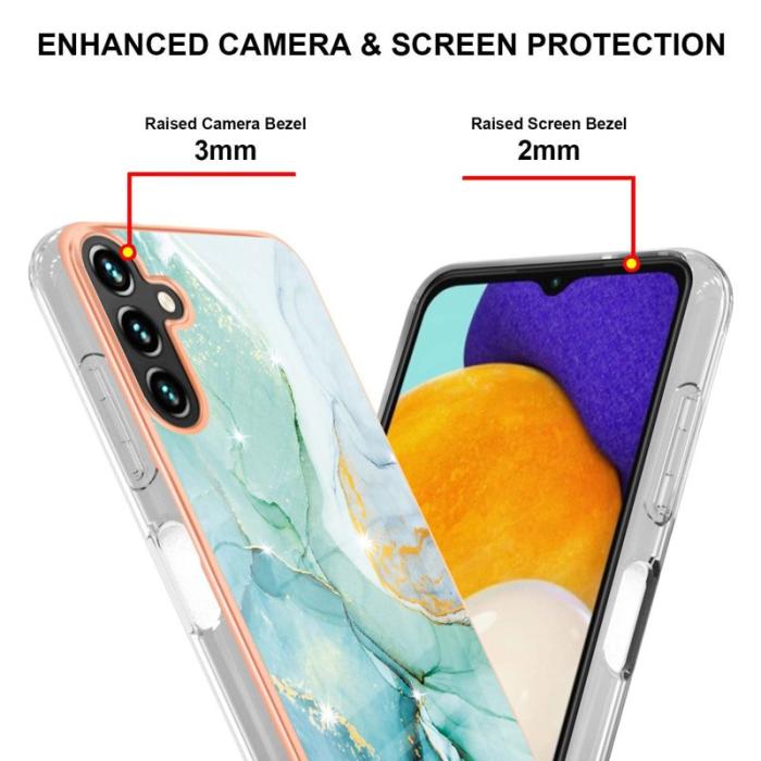 OEM - Samsung Galaxy A55 5G Skal TPU IMD Marmor Mönster - Grön 003