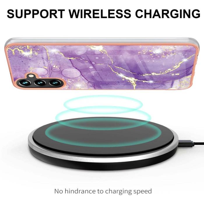 OEM - Samsung Galaxy A55 5G Skal TPU IMD Marmor Mönster - Lila