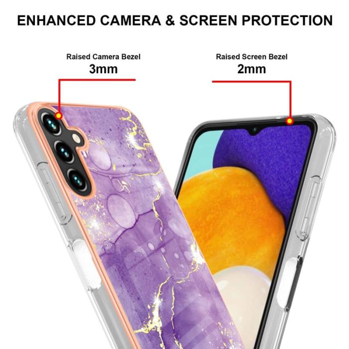 OEM - Samsung Galaxy A55 5G Skal TPU IMD Marmor Mönster - Lila