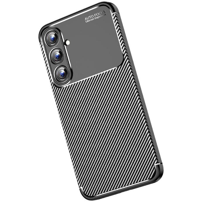 OEM - Samsung Galaxy A55 5G Skal TPU Kolfiber Slim-Fit - Svart