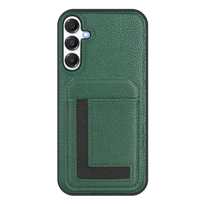 OEM - Samsung Galaxy A55 5G Skal TPU + Konstläder - Mörkgrön