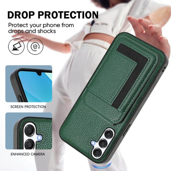 OEM - Samsung Galaxy A55 5G Skal TPU + Konstläder - Mörkgrön