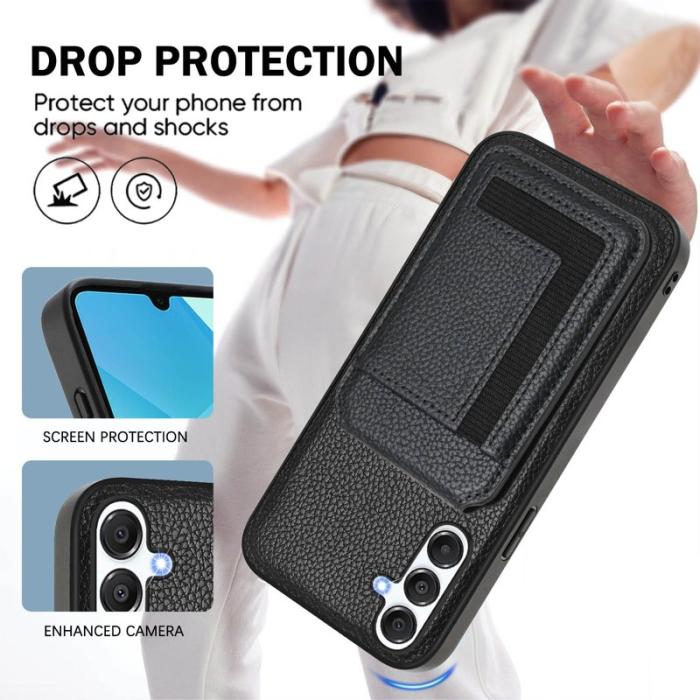 OEM - Samsung Galaxy A55 5G Skal TPU + Konstläder - Svart