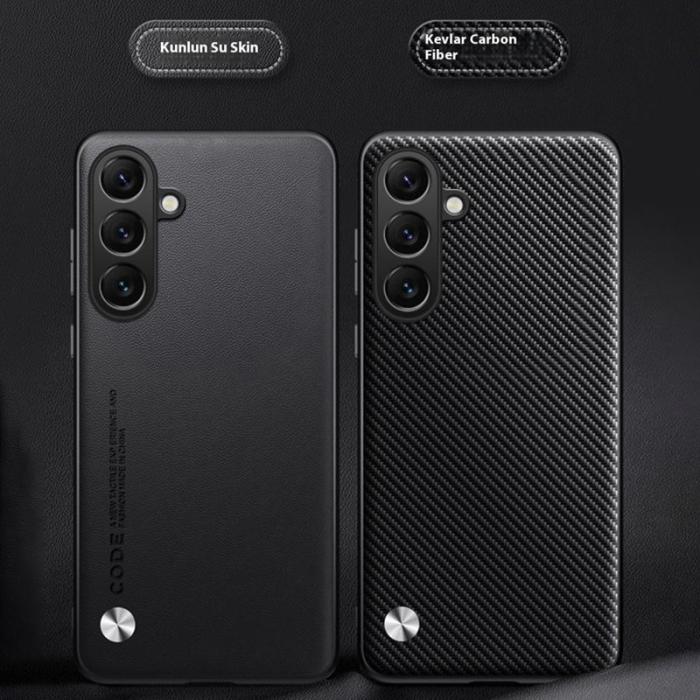 OEM - Mobilskal till Samsung Galaxy A55 5G TPU + Konstläder Textur - Vit