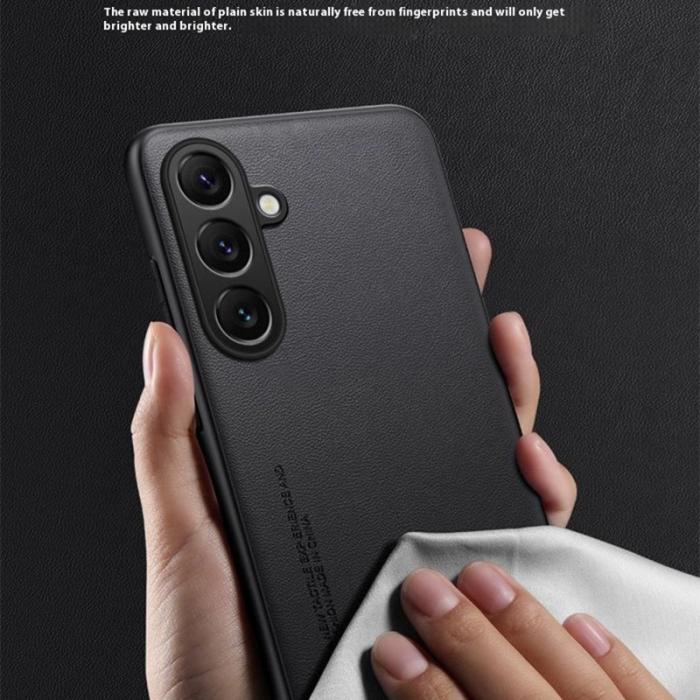 OEM - Mobilskal till Samsung Galaxy A55 5G TPU + Konstläder Textur - Vit