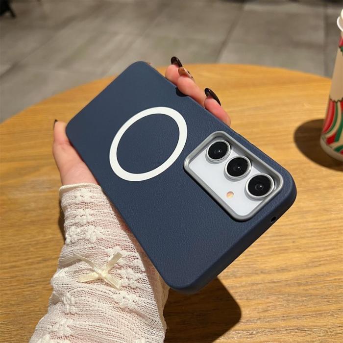 OEM - Samsung Galaxy A55 5G Skal TPU Lädertextur - Blå