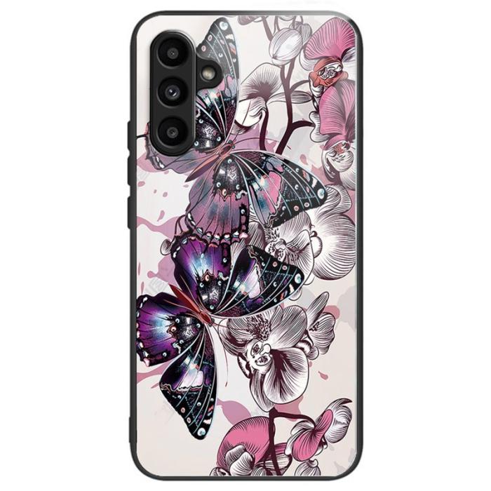 OEM - Samsung Galaxy A55 5G Skal TPU Mönster Skydd - Lila Fjärilar