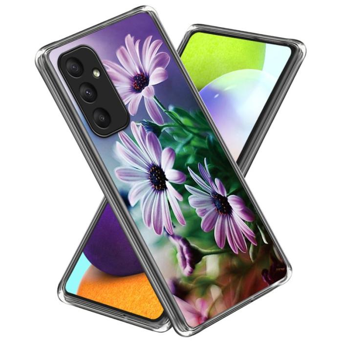 OEM - SAMSUNG Galaxy A55 5G Skal TPU Mönster Slim Design - Lila Krysantemum