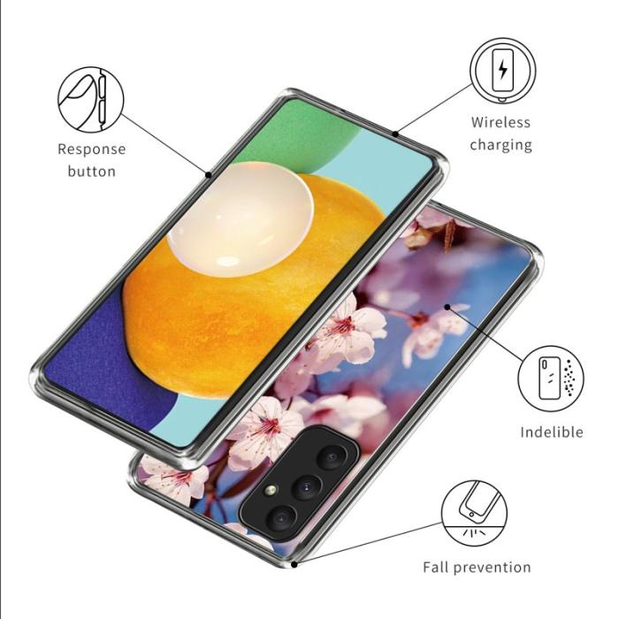 OEM - Samsung Galaxy A55 5G Skal TPU Mönster Slim Design - Persikoblomma