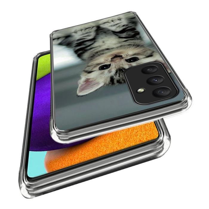 OEM - Samsung Galaxy A55 5G Skal TPU Mönstertryck - Söt Katt