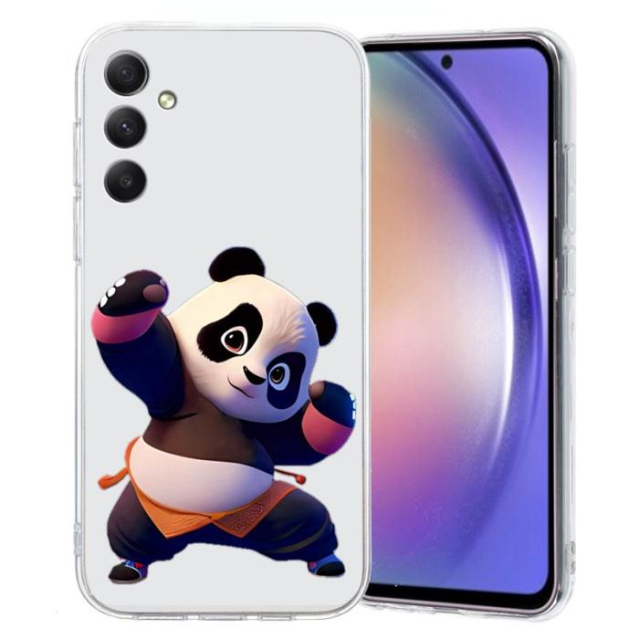 OEM - Samsung Galaxy A55 5G Skal TPU Mönstertryck Transparent Kant - Panda