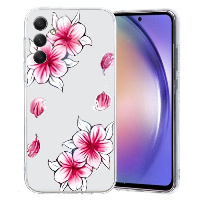 OEM - Samsung Galaxy A55 5G Skal TPU Mönstertryck Transparent - Körsbärsblomma