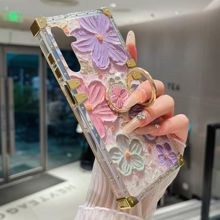 OEM - Samsung Galaxy A55 5G Skal TPU + PC Blommönster - Flerfärgad