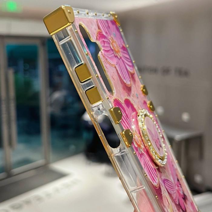 OEM - Samsung Galaxy A55 5G Skal TPU + PC Blommönster - Flerfärgad