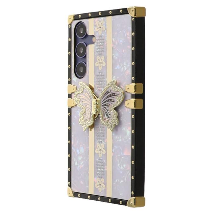 OEM - Samsung Galaxy A55 5G Skal TPU + PC Electroplaterad Fjäril - Lila