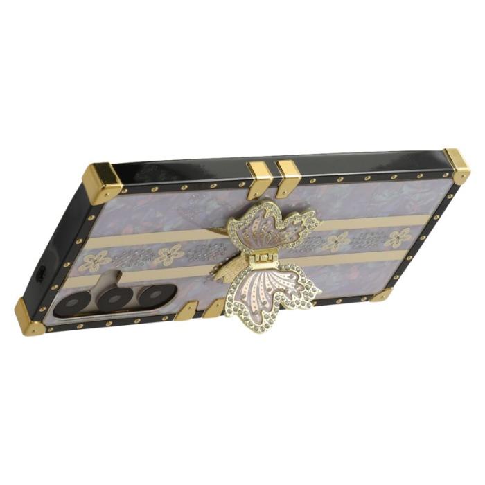 OEM - Samsung Galaxy A55 5G Skal TPU + PC Electroplaterad Fjäril - Lila