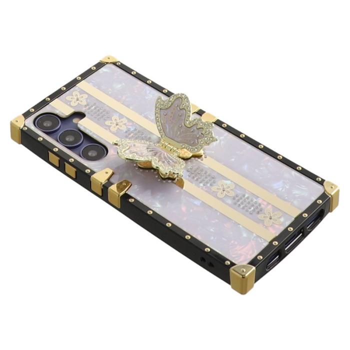 OEM - Samsung Galaxy A55 5G Skal TPU + PC Electroplaterad Fjäril - Lila